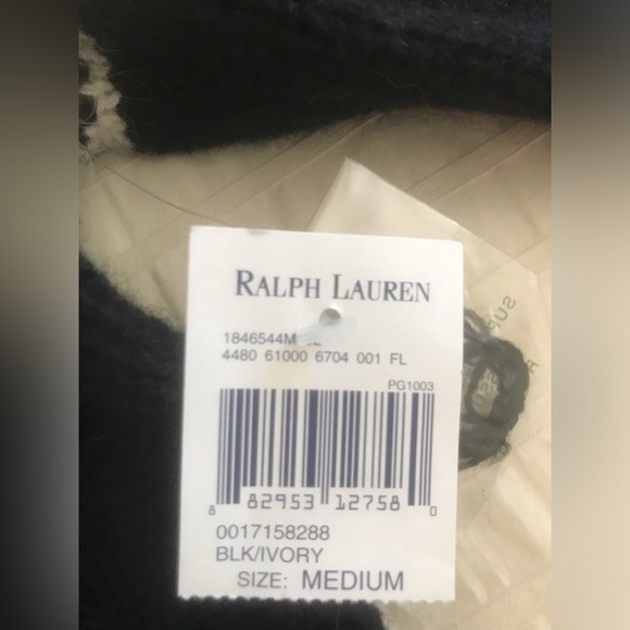 NWT RARE Ralph Lauren Lambswool And Angora Black Fair Isle Turtleneck Sweater M - Picture 5 of 6